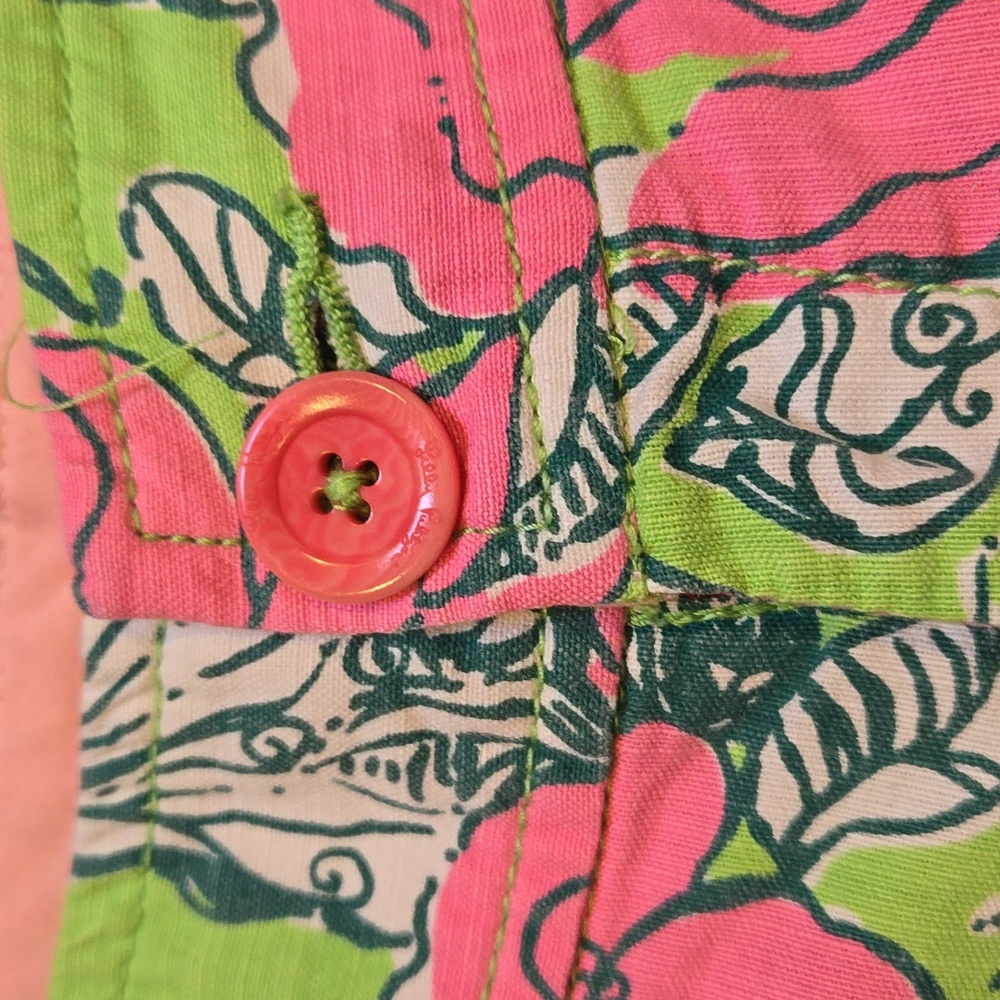 Lilly Pulitzer Pink/Green Floral Print Shorts - Picture 4 of 9